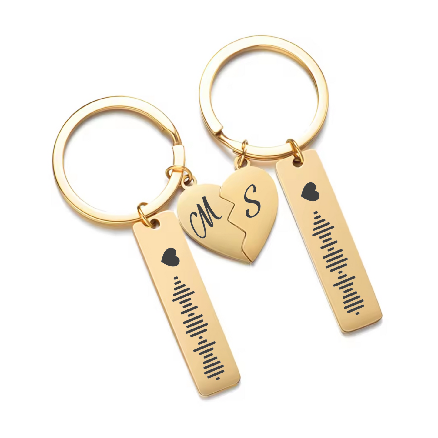 Pack 2 llaveros personalizados Spotify (dorado)