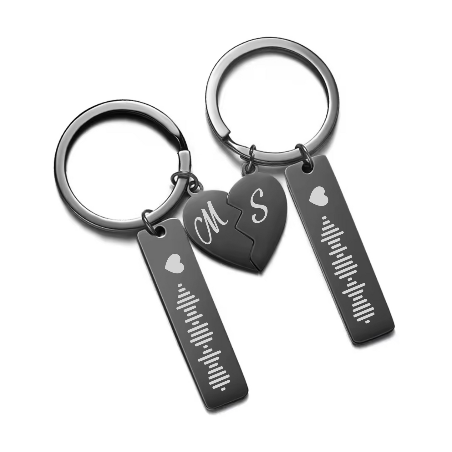 Pack 2 llaveros personalizados Spotify (negro)