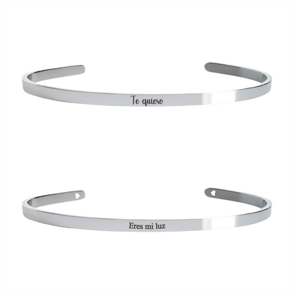 Brazalete grabado 4mm (plateado)