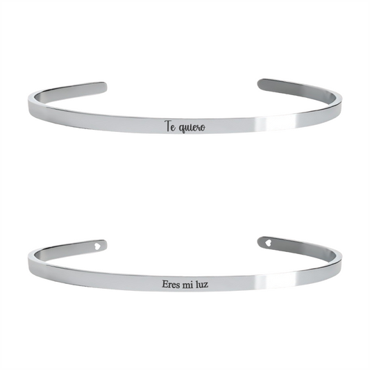 Brazalete grabado 4mm (plateado)