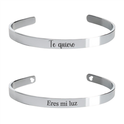 Brazalete grabado 6mm (plateado)