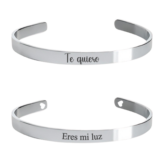 Brazalete grabado 6mm (plateado)