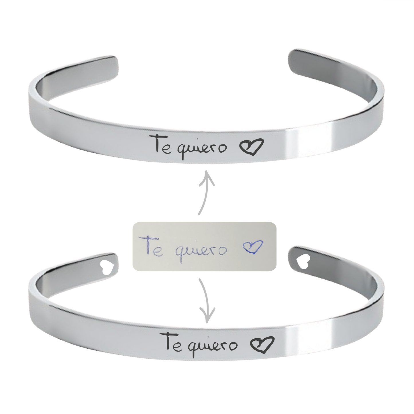 Brazalete manuscrito 6mm (color plata)