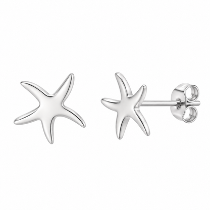 Pendientes Estrella de Mar - Plateados