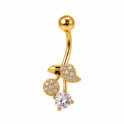 Piercing Ombligo Cerezas Brillantes - Dorado