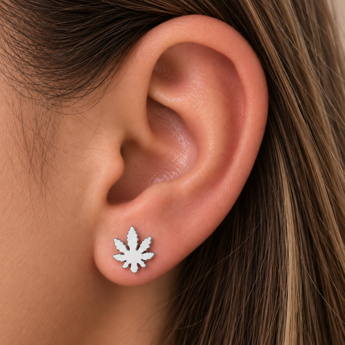 Pendientes Hoja Silvestre - Plateados