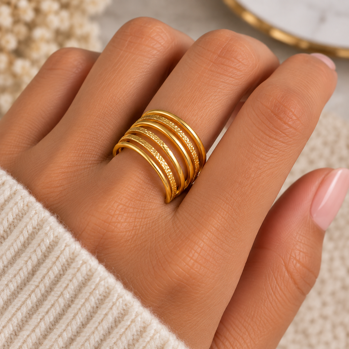 Anillo Multibandas - Dorado