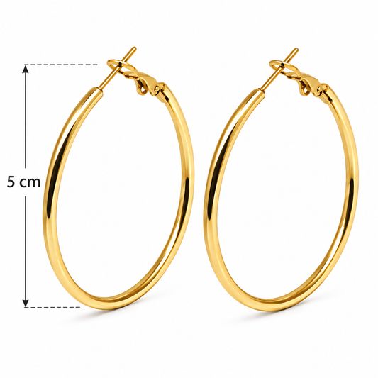 Aros Simples 5cm - Dorados