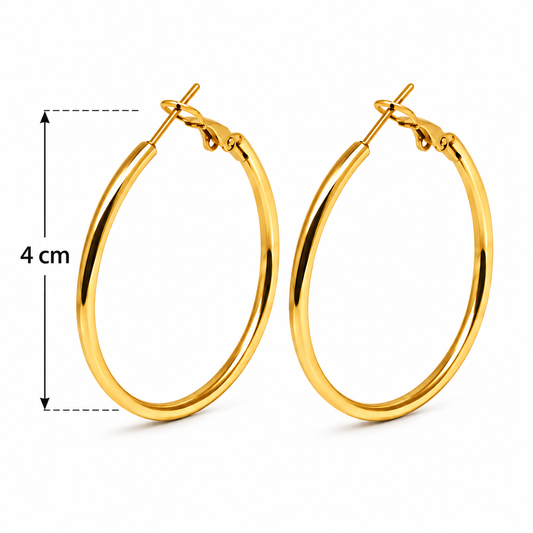 Aros Simples 4cm - Dorados
