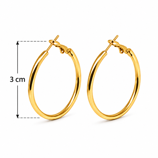 Aros Simples 3cm - Dorados