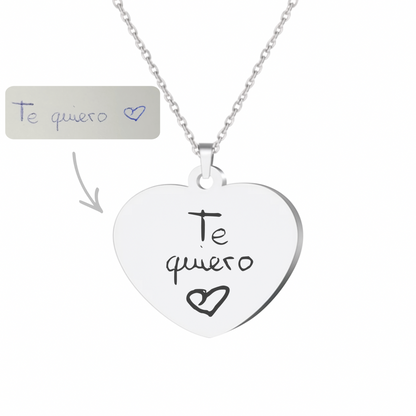 Collar corazón manuscrito (plateado)