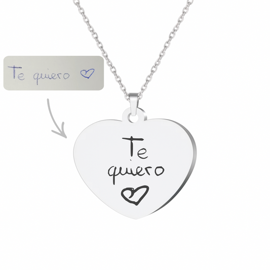 Collar corazón manuscrito (plateado)