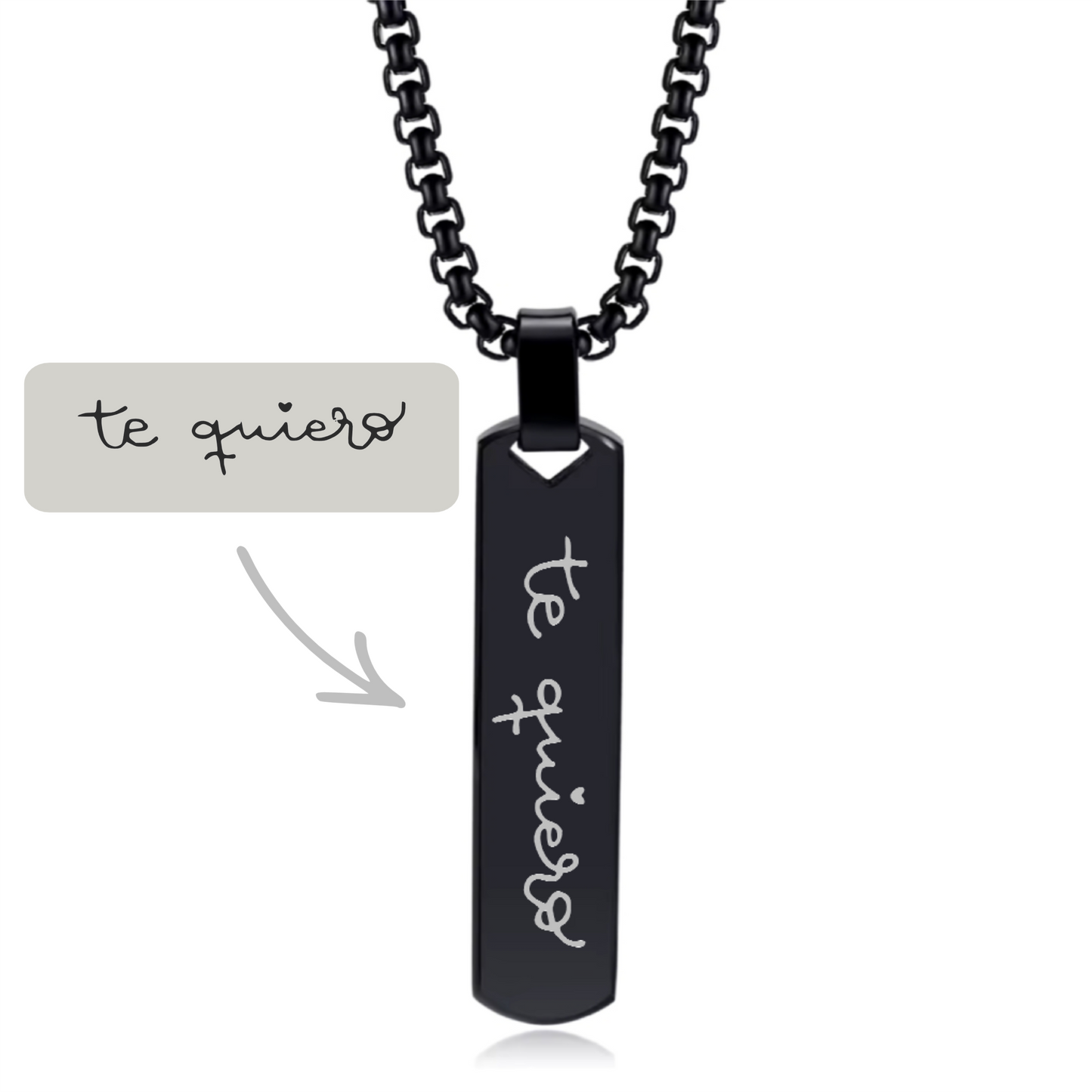 Collar barra manuscrito (negro)