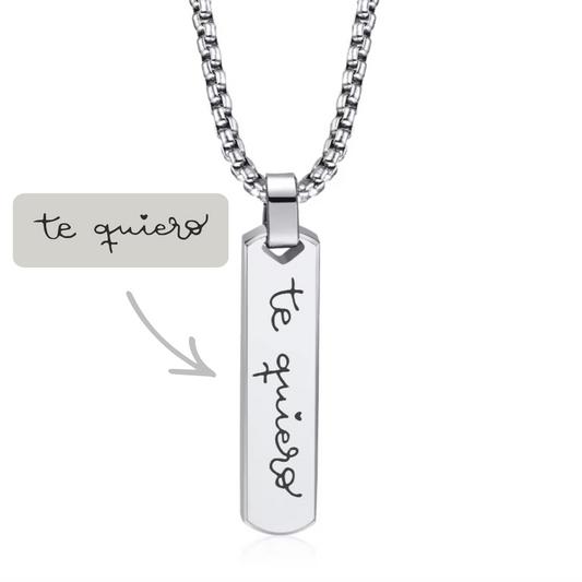 Collar barra manuscrito (plateado)