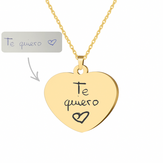Collar corazón manuscrito (dorado)