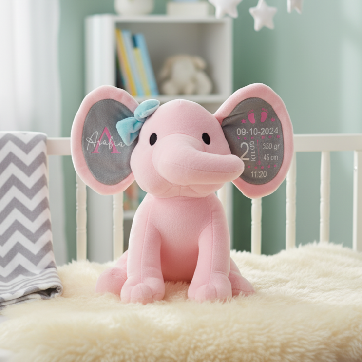 Elefante datos nacimiento rosa