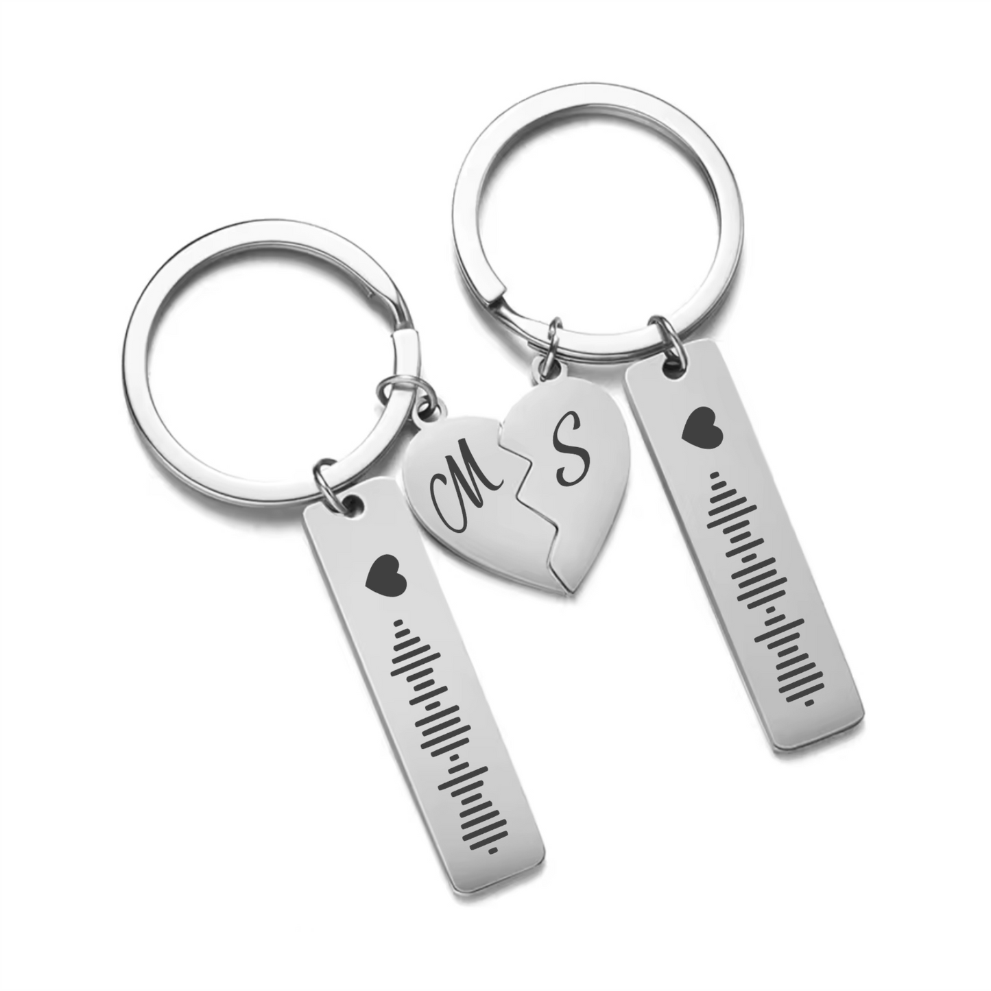 Pack 2 llaveros personalizados Spotify (plateado)