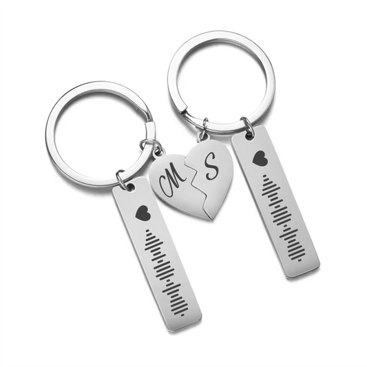 Pack 2 llaveros personalizados Spotify (plateado)