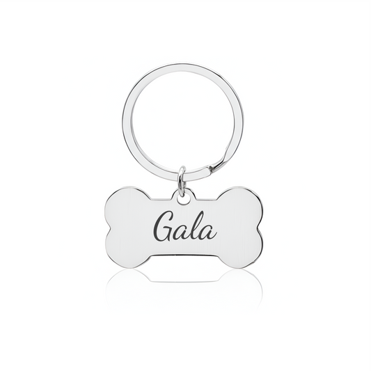 Chapa hueso pequeña (plateado)