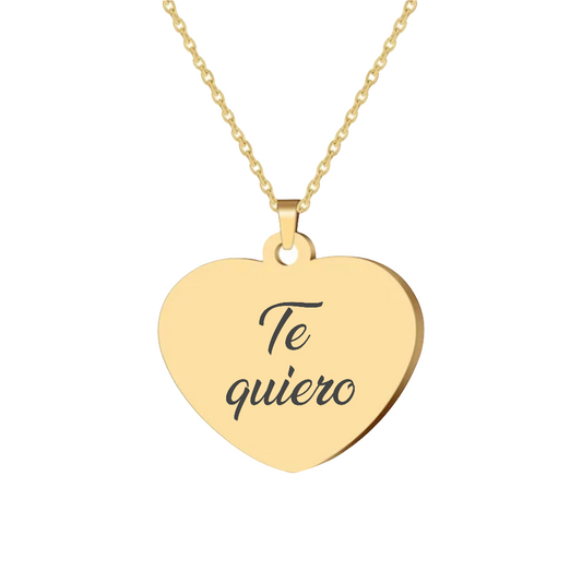 Collar corazón grabado (dorado)