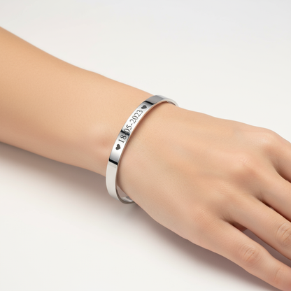 Brazalete grabado 6mm (plateado)